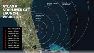 a map showing concentric rings radiating out from eastern central florida