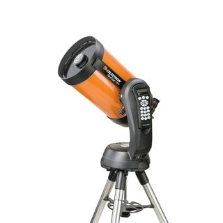 Celestron NexStar 8SE telescope on a white background