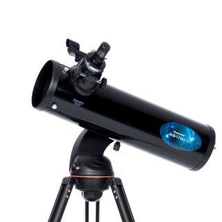 Celestron Astro Fi 130 telescope on a white background